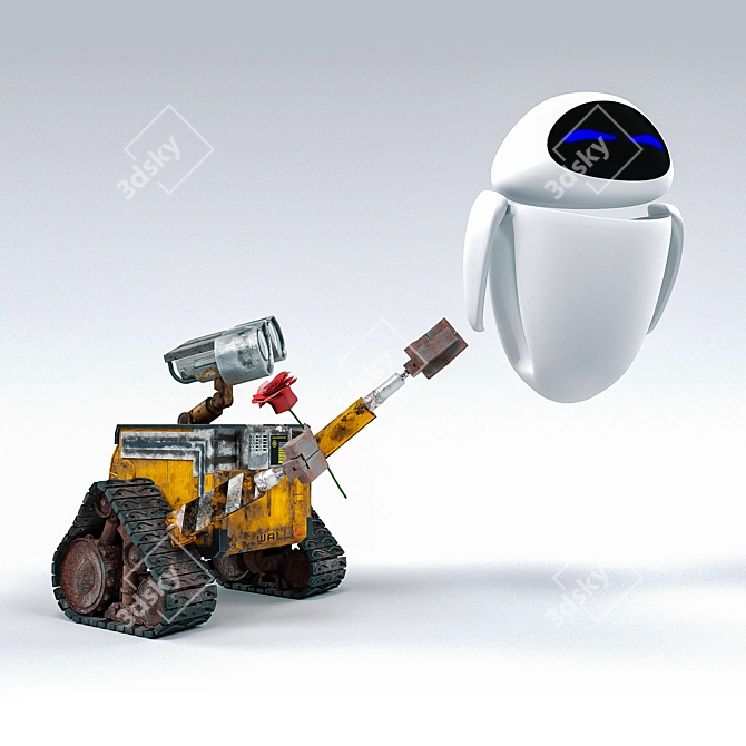 Robotic Love: Wall-e & Eve 3D model image 1