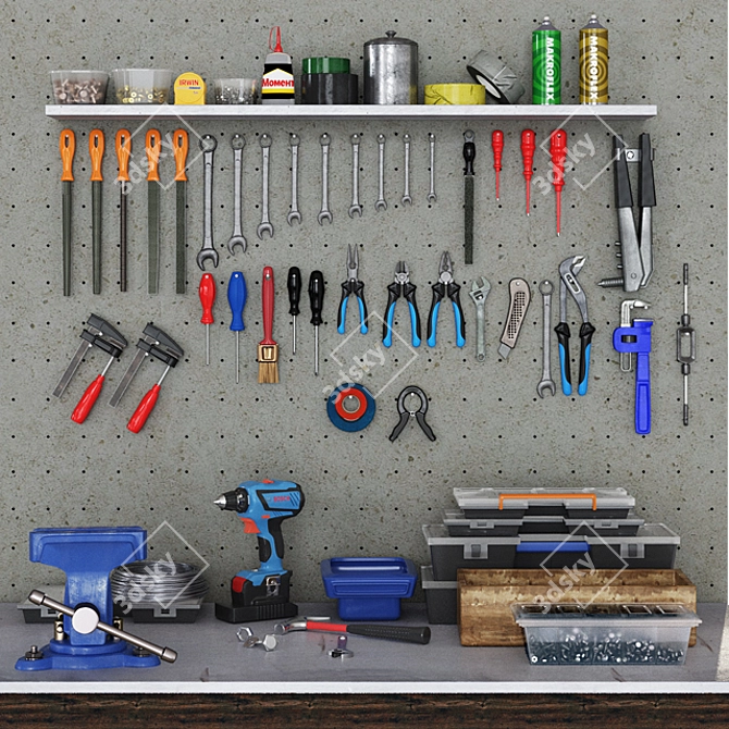 Advanced Garage Tools Bundle 3D model image 1