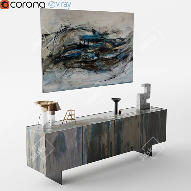 Modern Design Henge Sideboard 3D model image 1