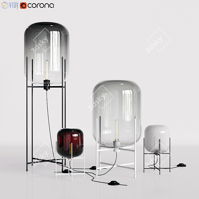 Elegant Octopus Lamp Set 3D model image 1