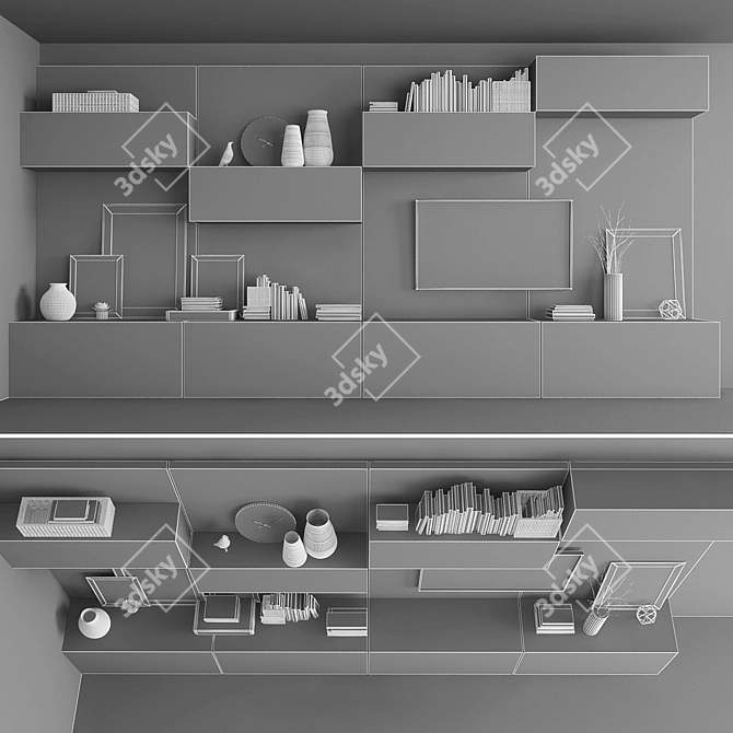 Modern TV Stand Set 022 3D model image 3