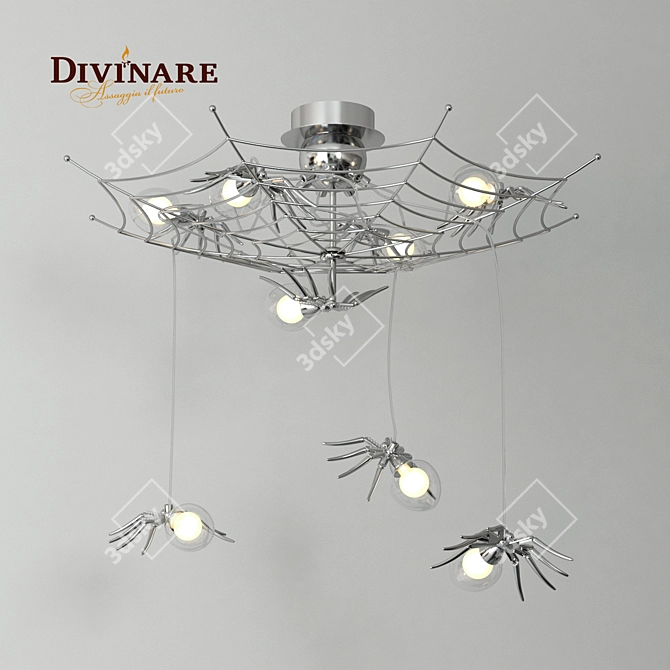 Divinare Ragno Chandelier - 8-Light Chrome Pendant 3D model image 1