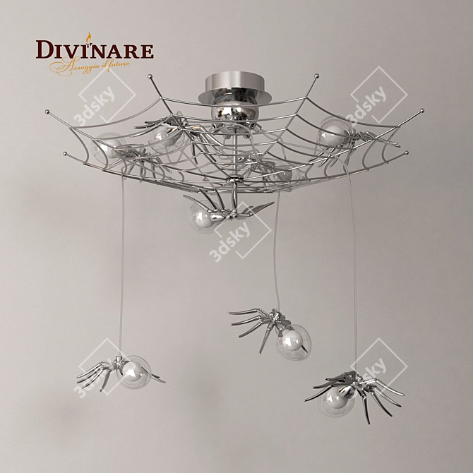 Divinare Ragno Chandelier - 8-Light Chrome Pendant 3D model image 2