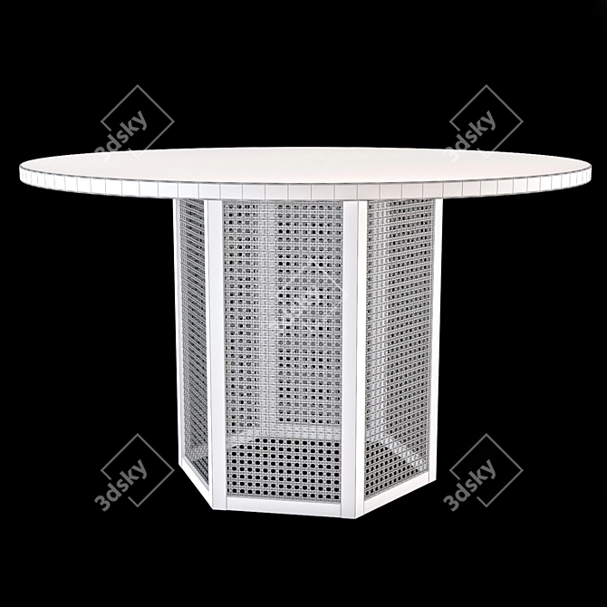 Atrium Oak & Marble Dining Table 3D model image 2