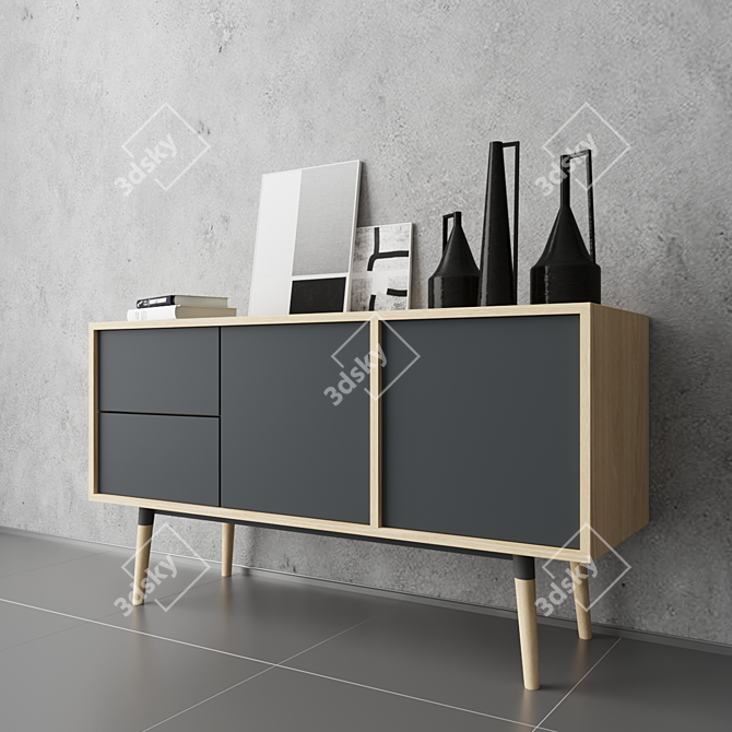 Elegant Milton Sideboard 3D model image 2