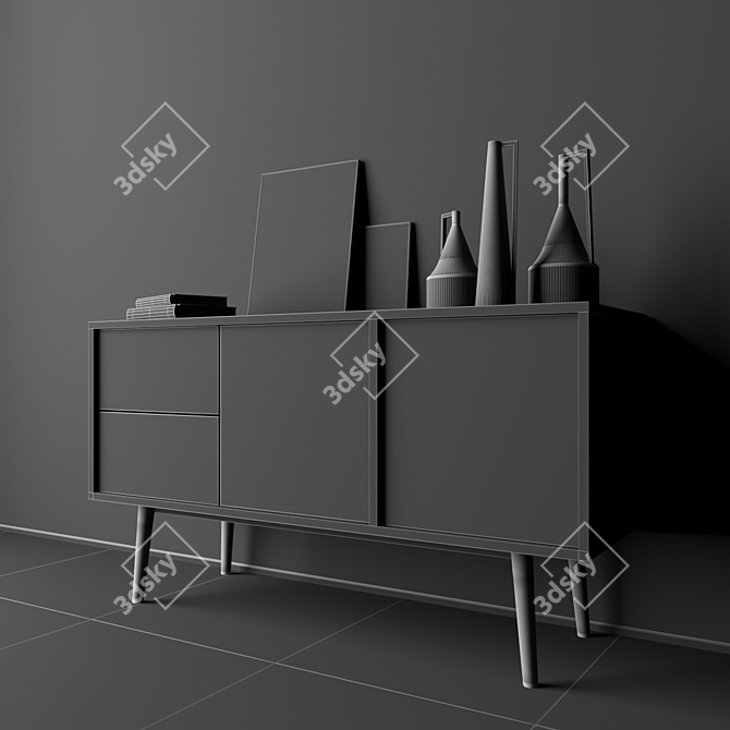Elegant Milton Sideboard 3D model image 3