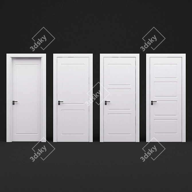 Blanc Quadro Interior Doors 3D model image 1