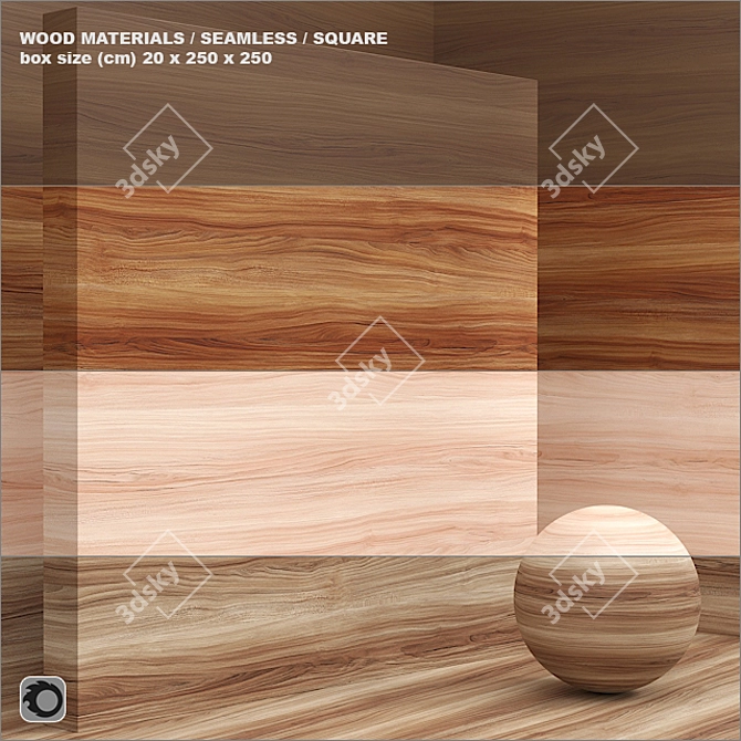 Seamless Wood Veneer Set 3D model image 1