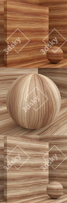 Seamless Wood Veneer Set 3D model image 2