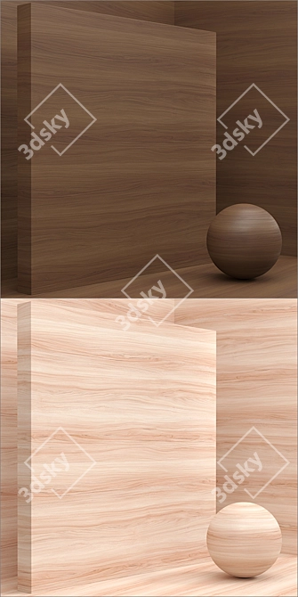 Seamless Wood Veneer Set 3D model image 3