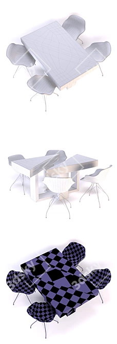 Title: Elegant Epoxy Oak Dining Table 3D model image 3