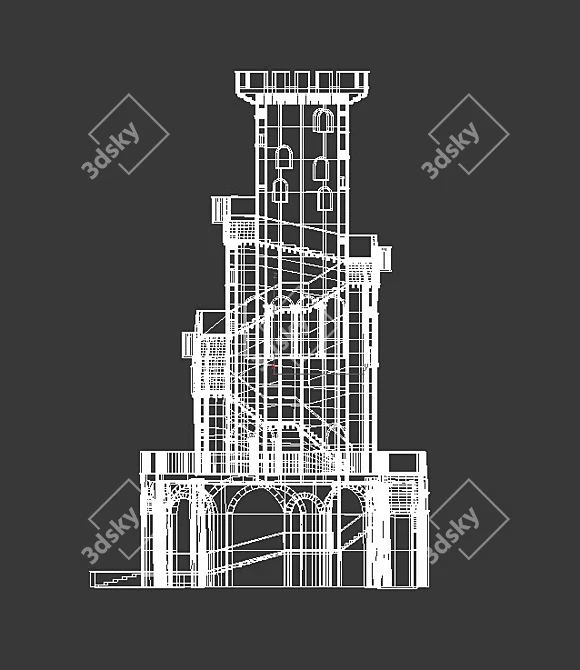 Akhun Tower: Majestic 30 meters 3D model image 2