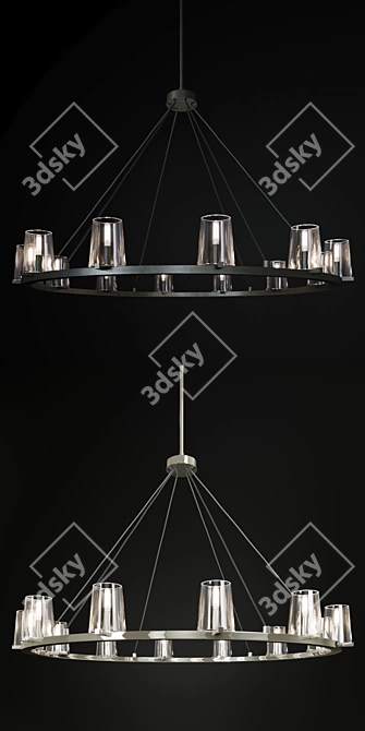 Elegant Pauillac Round Chandelier 3D model image 3