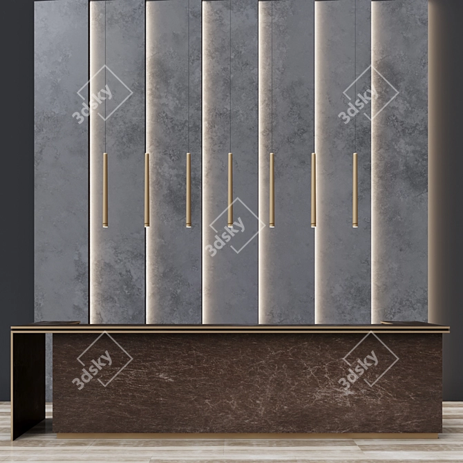 Sleek Reception Desk 3D model image 1