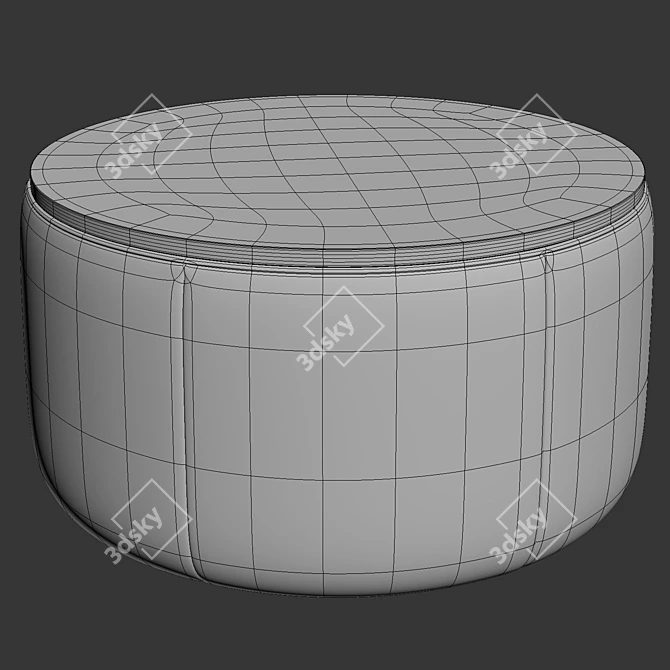 Elegant Wood-Topped Ottoman 3D model image 2