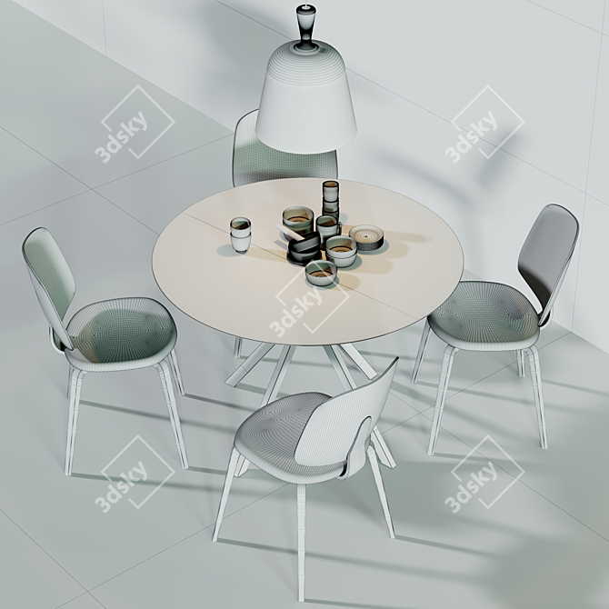 Modern Danish Design Set: Aarhus Chair, Billund Table 3D model image 3