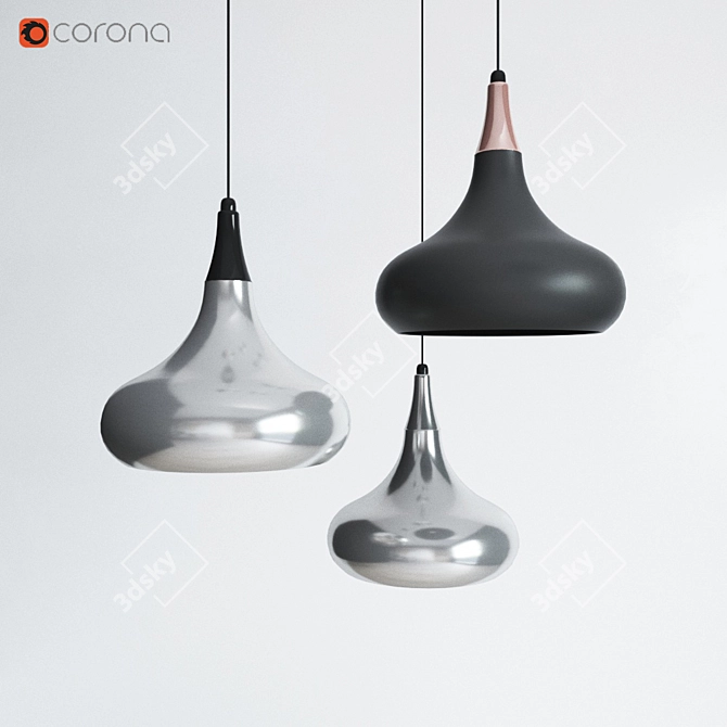 Bronze Metal Pendant Light - Elstead Beso 3D model image 1