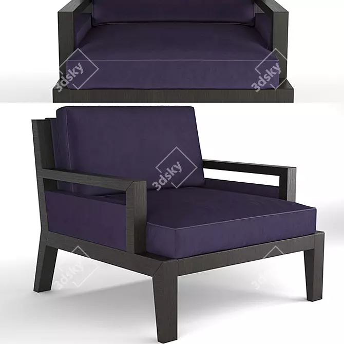 Modern Upholstered Armchair - 3DMax 2014 Archive 3D model image 1