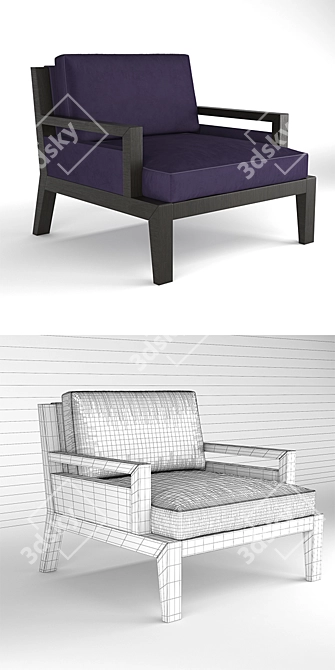 Modern Upholstered Armchair - 3DMax 2014 Archive 3D model image 2