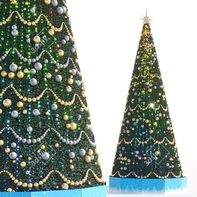 Urban Christmas Trees: 14m & 22m 3D model image 2