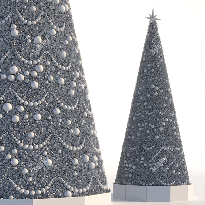 Urban Christmas Trees: 14m & 22m 3D model image 3