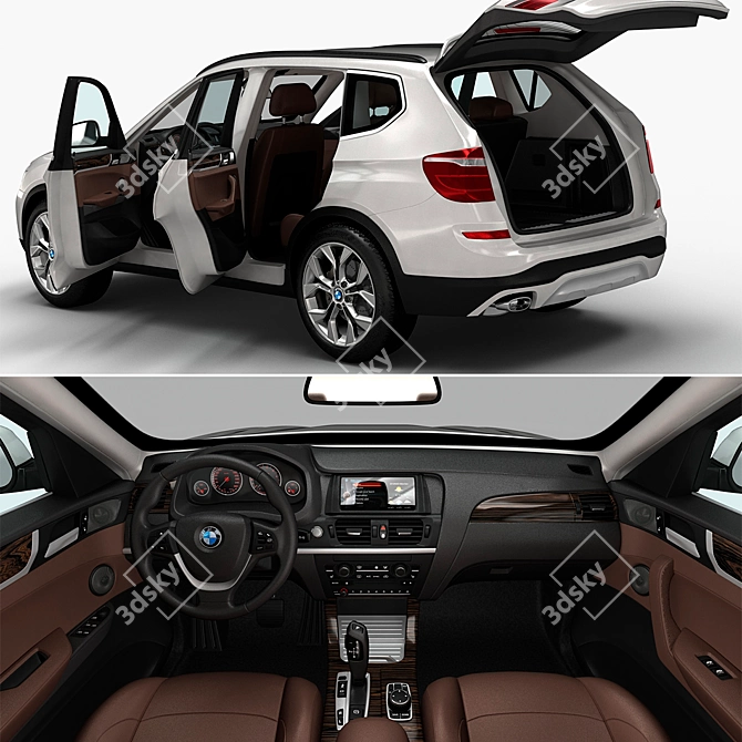 Detailed BMW X3 3D Model 3D model image 2