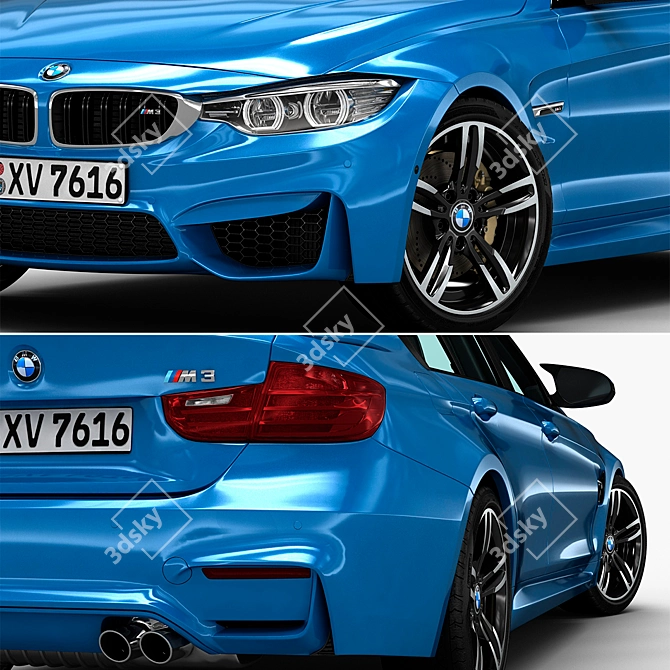 High-Quality BMW M3 3D Model 3D model image 3