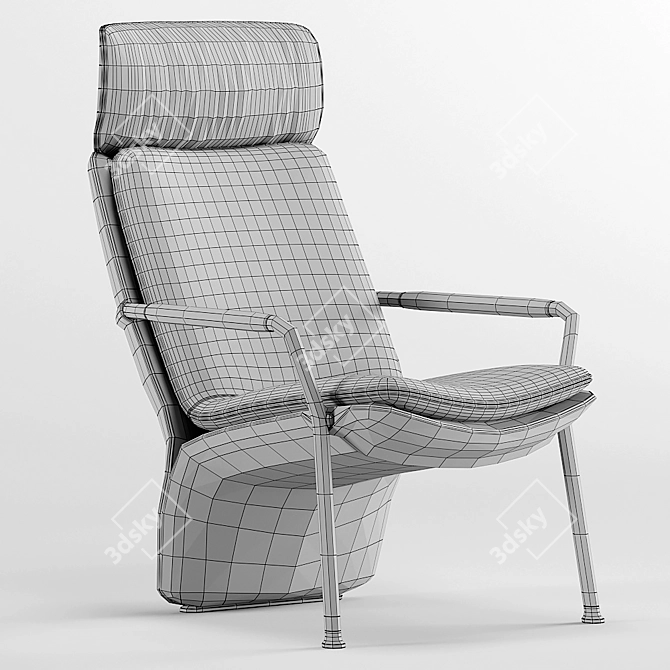 Elegant Arabesque Armchair 3D model image 3