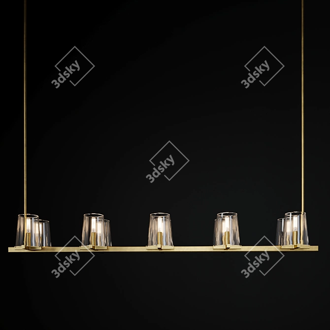 Modern Linear Chandelier - Pauillac 3D model image 1