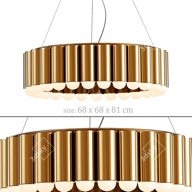 Radiant Gold Chandelier 3D model image 1