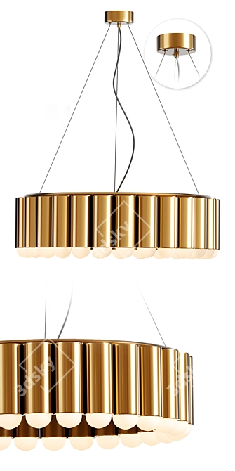 Radiant Gold Chandelier 3D model image 2