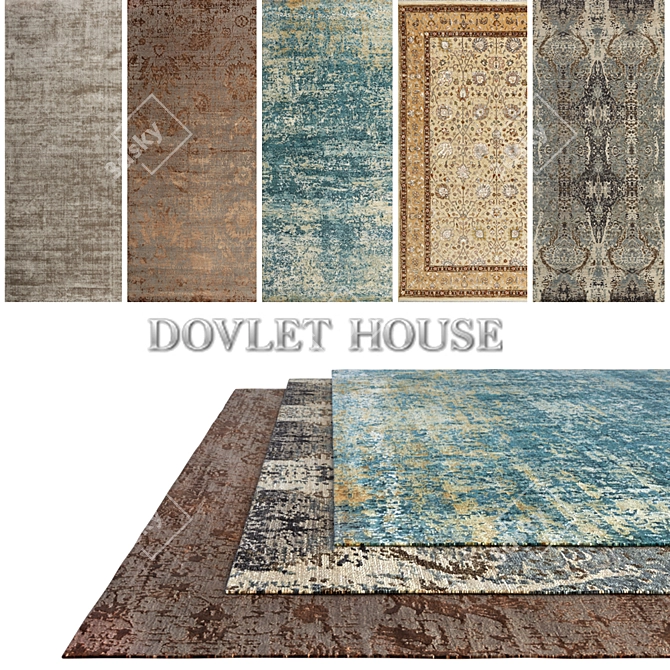 DOVLET HOUSE 5-Piece Carpets (Part 289) 3D model image 1