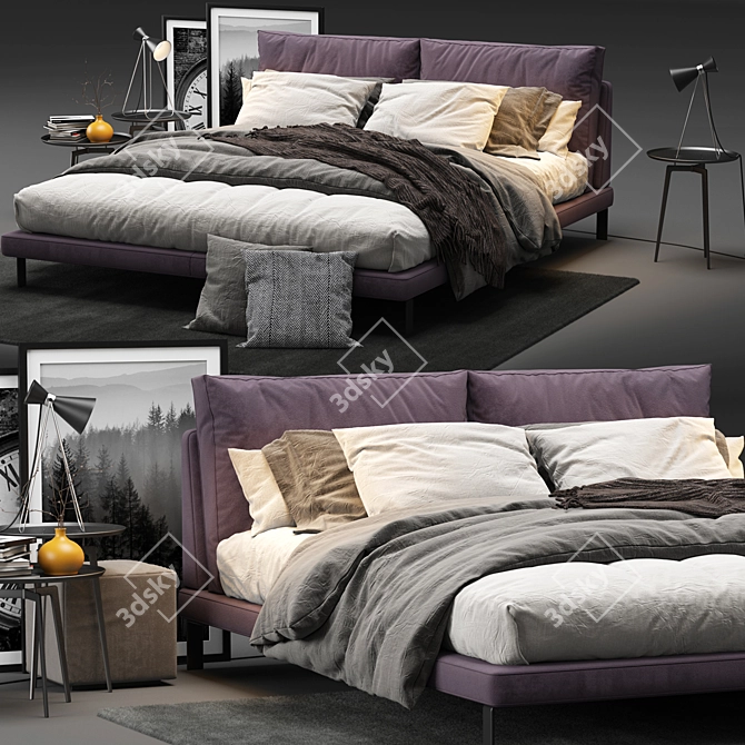 Elegant Alivar Lady B Bed 3D model image 2