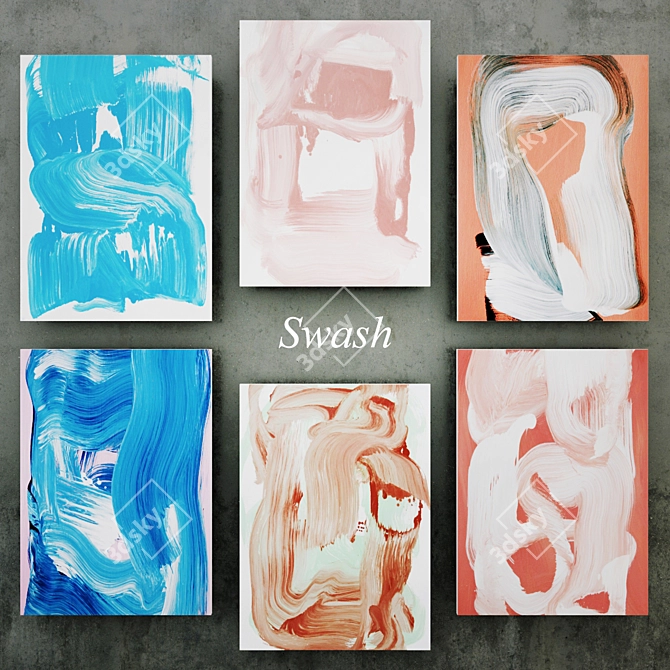 Swash Abstract Art Collection 3D model image 1