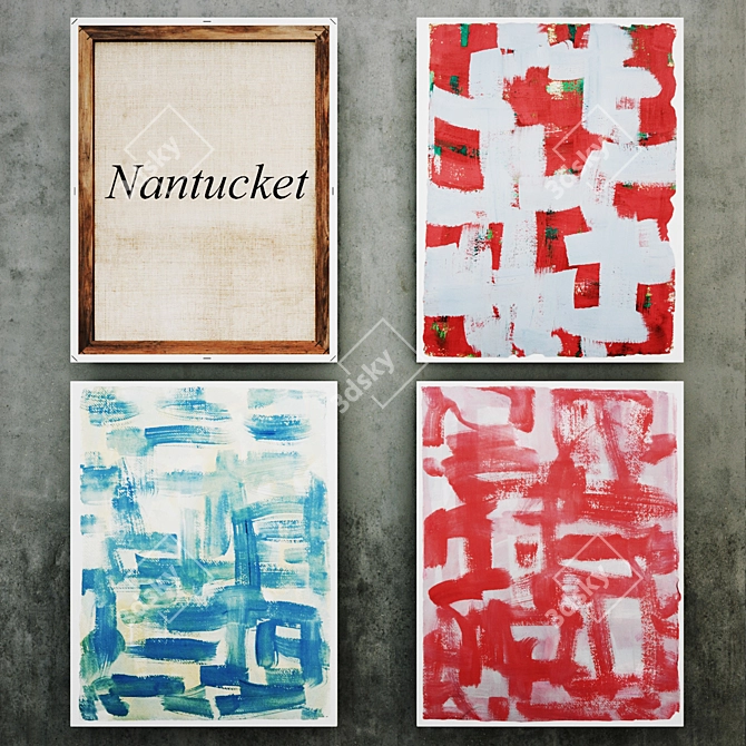 Nantucket Abstract Art Collection 3D model image 1