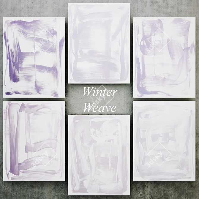 Winter Weave: Abstract Art Collection 3D model image 1