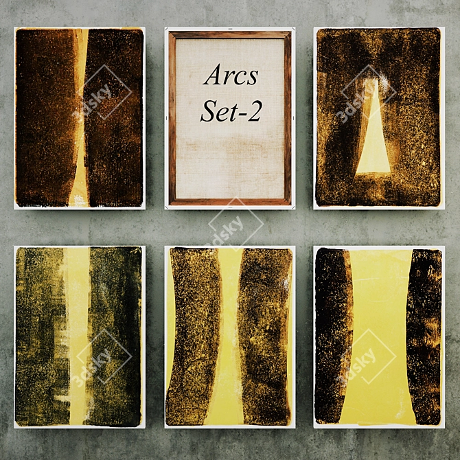 Sensational Abstract Arcs Art Set 3D model image 1