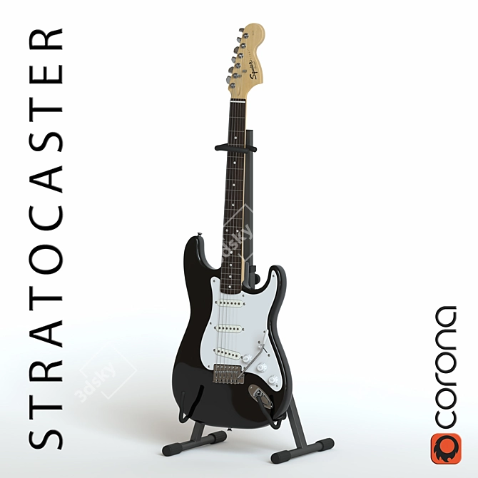 Squier Stratocaster Electric Guitar 3D model image 1
