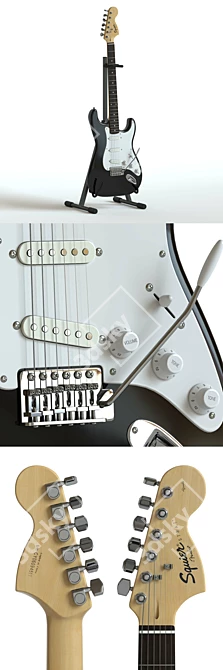 Squier Stratocaster Electric Guitar 3D model image 3