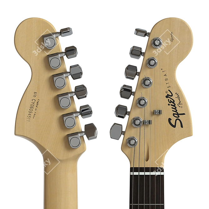 Squier Stratocaster Electric Guitar 3D model image 8