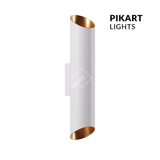 Elegant Aluminum Sconce: Pikartlights 3D model image 1