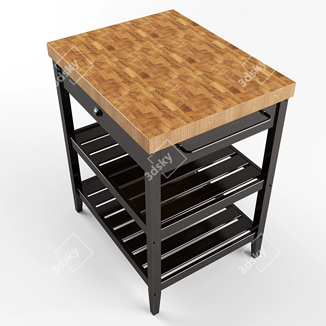 Modern Freestanding Kitchen Island 3D model image 2