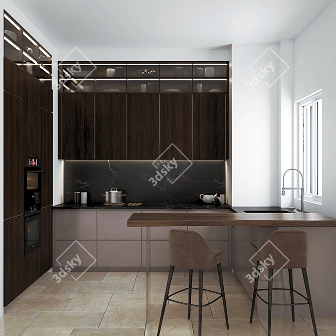 3D Journal Kitchen Model - V-Ray/Corona Compatible 3D model image 1