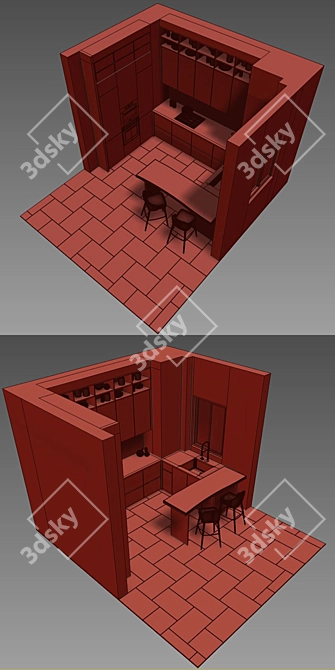 3D Journal Kitchen Model - V-Ray/Corona Compatible 3D model image 3