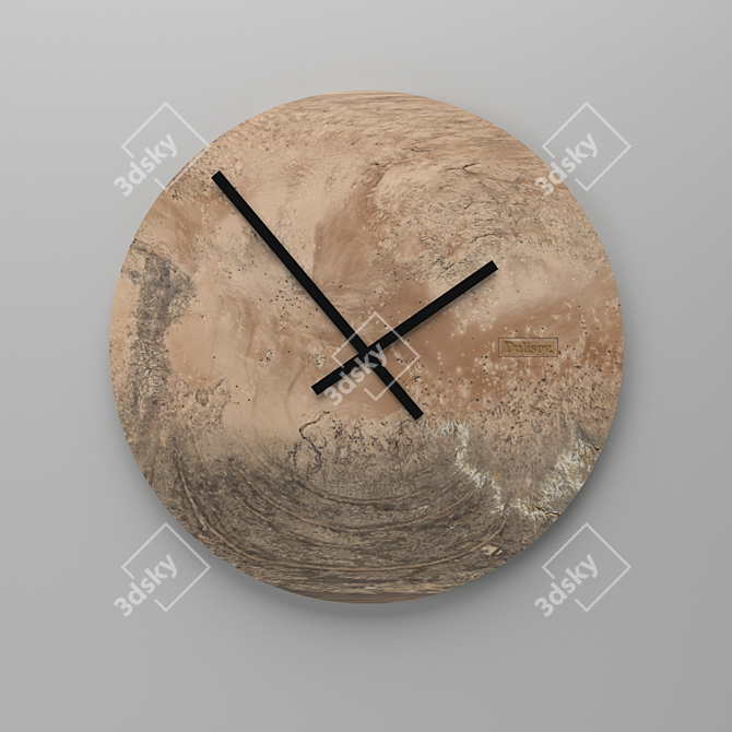 Saturn Wall Clock: Scandinavian Style, Minimalist Décor 3D model image 1