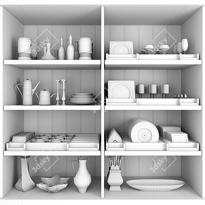 Exclusive Dish Set: Perfect for Corona Render 3D model image 2