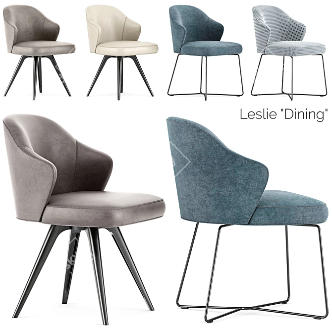 Modern Minotti Leslie Dining Chairs 3D model image 1