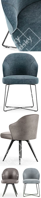 Modern Minotti Leslie Dining Chairs 3D model image 2