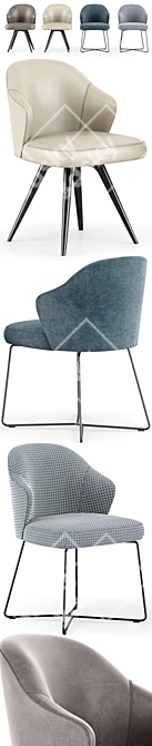 Modern Minotti Leslie Dining Chairs 3D model image 3