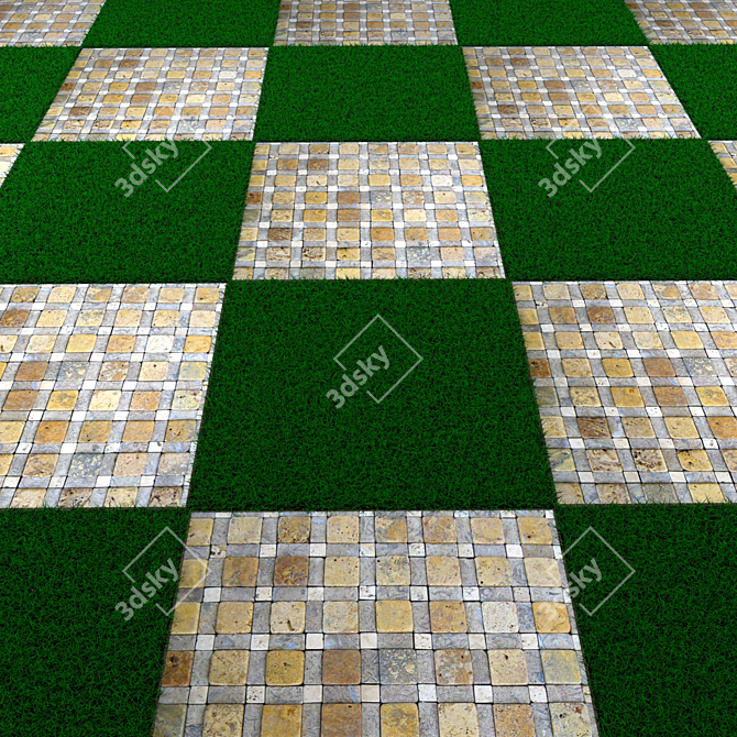 Versatile Yard Grass Tiles 3D model image 1